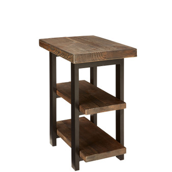 Pomona Metal and Reclaimed Wood 2-Shelf End Table