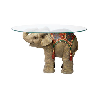 Jaipur Elephant Festival Glass-Topped Cocktail Table