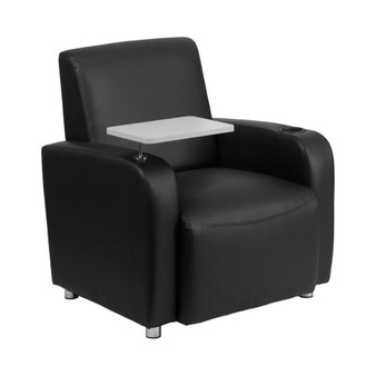 Guest Chair With Tablet Arm, Chrome Legs And Cup Holder