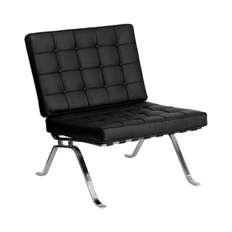 Leather Lounge Chair With Curved Legs