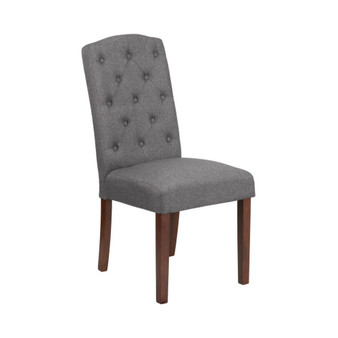 Audley Mid-Back Tufted Parsons Chair With Wooden Legs