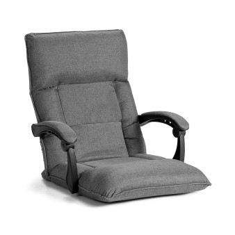14-Position Floor Chair Lazy Sofa Adjustable Back Headrest Waist