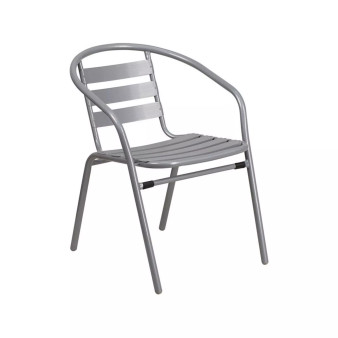 Metal Restaurant Stack Chair with Aluminum Slats