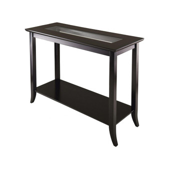 Genoa Rectangular Console Table With Glass And Shelf