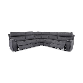 Hutchenson 5-Pc. Fabric Sectional with 2 Power Recliners and Power Headrests