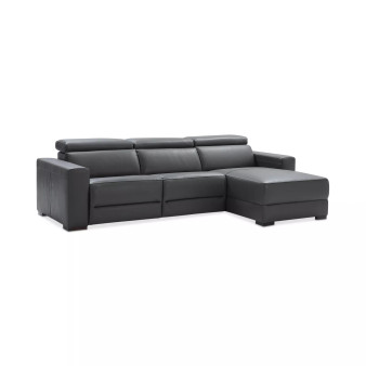Nevio 115" 3-pc Leather Sectional Sofa with Chaise, 2 Power Recliners and Articulating Headrests, Created for Macy's