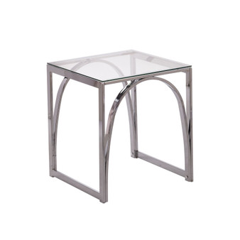 Arabelle Square Glass Top End Table