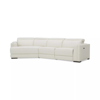 Jenneth 3-Pc. Leather Sofa with 2 Power Motion Recliners and Cuddler, Created for Macy's
