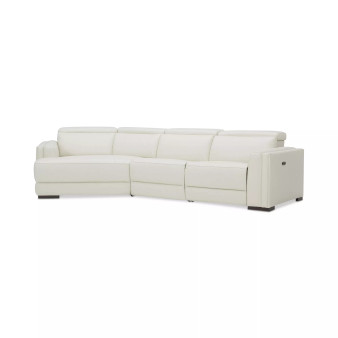 Jenneth 3-Pc. Leather Sofa with 1 Power Motion Recliner and Cuddler, Created for Macy's