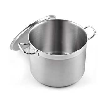 Professional Stainless-Steel Stockpot with Lid 24-Qt