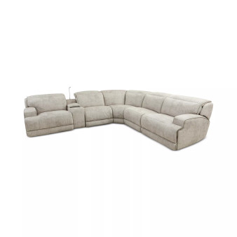 Sebaston 6-Pc. Fabric Sectional with 3 Power Motion Recliners and 1 USB Console, Created for Macy's