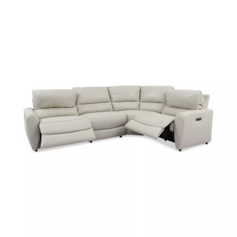 Danvors 4-Pc. Leather Sectional Sofa with 2 Power Recliners and Power Headrests