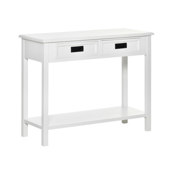39" Narrow Console Entryway Accent Display Table w/ 2 Drawers & Shelf