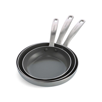 Chatham Tri-Ply Stainless Steel Ceramic Nonstick 3 Piece Frying Pan Set