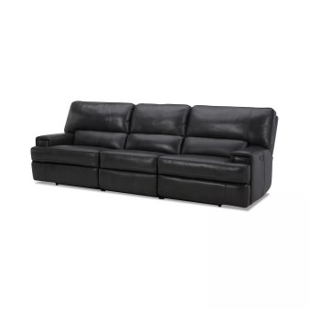 Binardo 118" 3 Pc Zero Gravity Leather Sectional with 3 Power Recliners, Created for Macy's