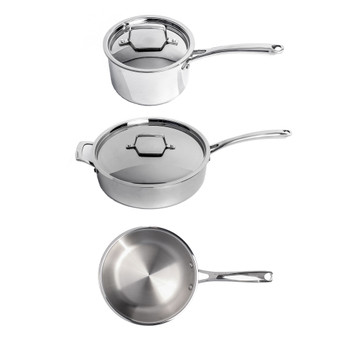 Professional Tri-Ply 18/10 Stainless Steel 5 Piece Starter Cookware Set