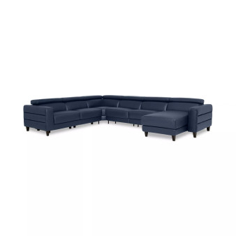 Silvanah 6-Pc. Leather Sectional with Storage Chaise and 2 Power Recliners, Created for Macy's