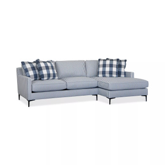 Laylanna 108" 2-Pc. Fabric Striped Sectional with Chaise, Created for Macy's