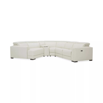 Jenneth 5-Pc. Leather Sofa with 1 Power Motion Recliner and Cuddler, Created for Macy's
