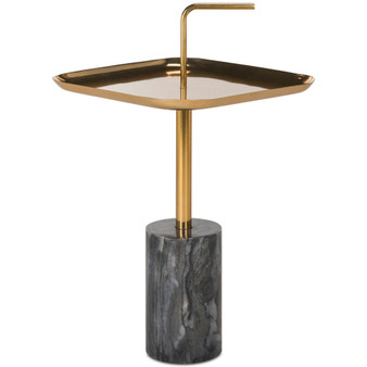 Artemis Square Brass Top Side Table