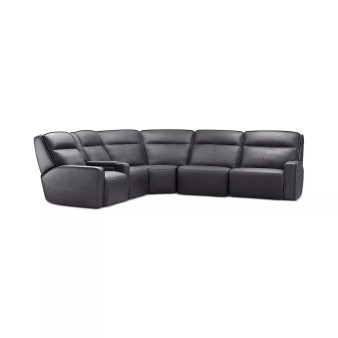 Dextan Leather 6-Pc. Sectional with 3 Power Recliners and 1 USB Console