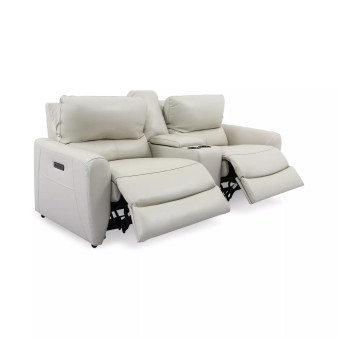 Danvors 3Pc Leather Sectional with 2 Power Recliners and Headrests