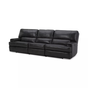Binardo 118" 3 Pc Zero Gravity Leather Sectional with 2 Power Recliners