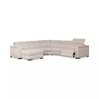 Nevio 124" 5-Pc. Fabric Sectional Sofa with Chaise