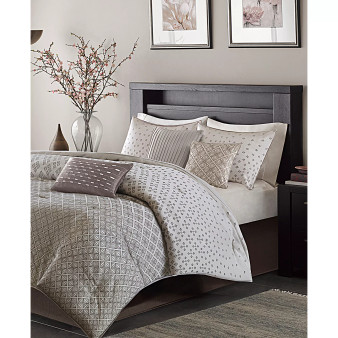 Biloxi Jacquard Geometric 7-Pc. Comforter Set, Queen