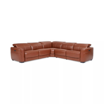 Lexanna 5-Pc. Leather Sectional with 3 Power Motion Recliners