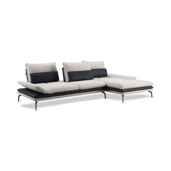 CLOSEOUT! Evanora 2-Pc. Fabric & Leather Sectional