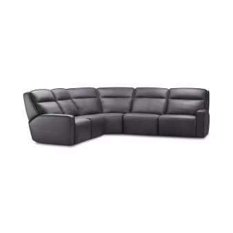 Dextan Leather 5-Pc. Sectional with 2 Power Recliners
