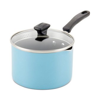 Cookstart 3-Qt. Aluminum DiamondMax Nonstick Saucepan & Straining Lid