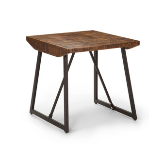 Walden 23" Solid Mango and Iron Parquet End Table