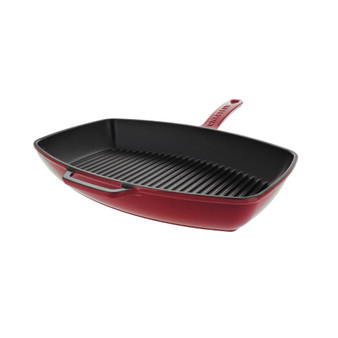 French Rectangular Enameled Cast Iron 12" Grill Pan