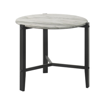 21.75" Asian Hardwood Round End Table