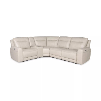 CLOSEOUT! Blairemoore 5-Pc. Leather Sectional with 1 USB Console and 3 Power Recliners, Created for Macy's