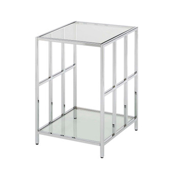 Mission Glass End Table with Shelf