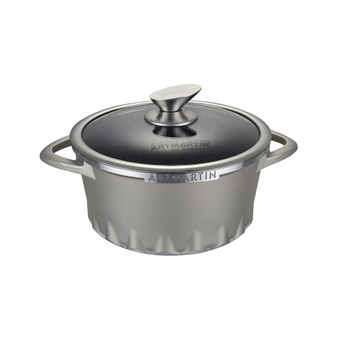 Die Cast Aluminum Round Casserole Lid with Induction Bottom 8.7"