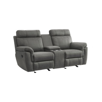 White Label Nadia 76" Double Glider Reclining Loveseat with Center Console
