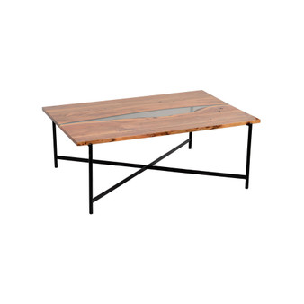 Rivers Edge Acacia Wood and Acrylic Coffee Table