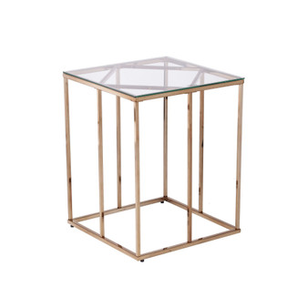 Imogen Contemporary End Table with Glass Top
