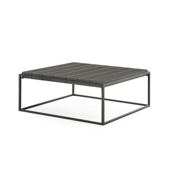 Tekoa 48" Square Wood and Iron Coffee Table