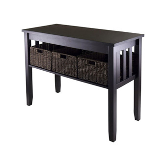 Winsome Morris Console Hall Table With 3 Foldable Baskets
