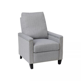 Renza Transitional Pushback Recliner With Pillow Style Back And Accent Nail Trim - Manual Recliner