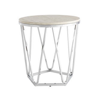Lunia Faux Stone Round Side Table
