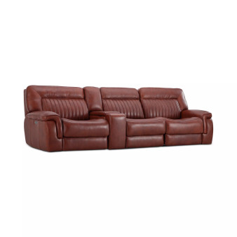 Thaniel 4-Pc. Leather Sectional with 2 Power Recliners and 1 USB Console