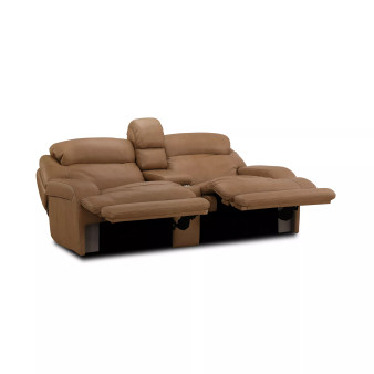CLOSEOUT! Daventry 97" 3-Pc. Leather Sectional Sofa With 2 Power Recliners, Power Headrests, Console And USB Power Outlet