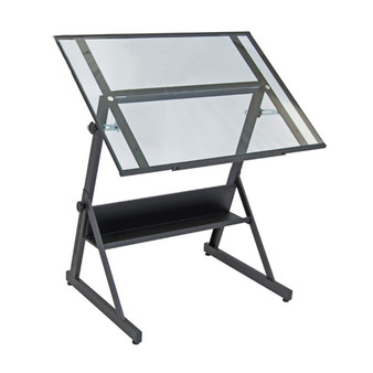 Solano Adjustable Drafting Table - Charcoal/Clear