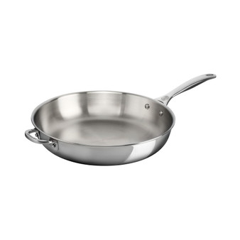 Stainless Steel 12.5"  Deep Fry Pan with Helper Handle